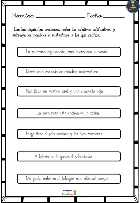 Actividades Para Repasar Los Adjetivos Calificativos Imagenes Educativas