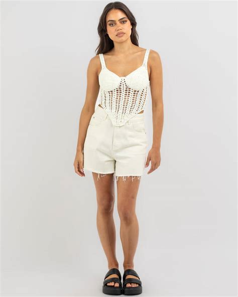 Shop Ava And Ever Celine Crochet Corset Top In White Fast Shipping And Easy Returns City Beach