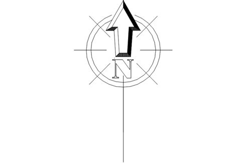 North arrow showing direction block cad drawing details dwg file - Cadbull