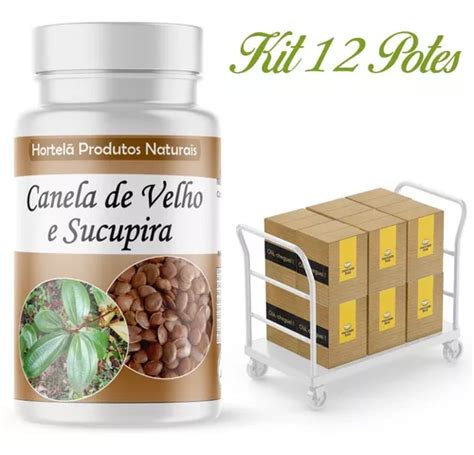 Canela De Velho Sucupira Em Cápsulas 500mg Kit 12 Potes