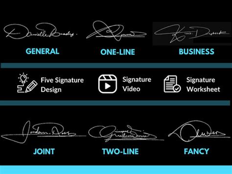 custom signature design service  video tutorials real handwriting
