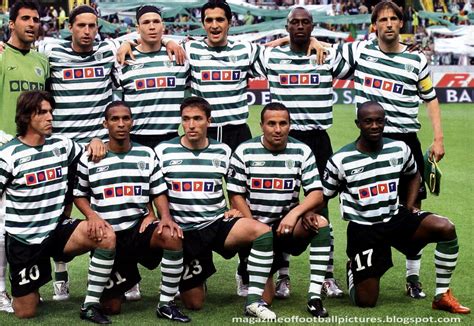 Sporting Squad 2004-05 - Sporting Lisbon team line up prior to the UEFA ...