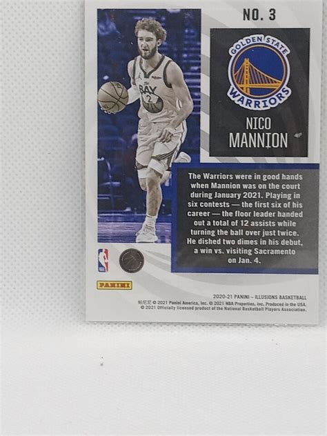 Nico Mannion Panini Illusions Instant Impact Rookie Card 2020 2021 3