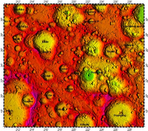 LAC 52 Joule Quadrangle Of Moon Topography