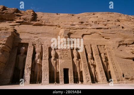 Facade Of The Small Temple Of Hathor And Nefertari Abu Simbel Egypt