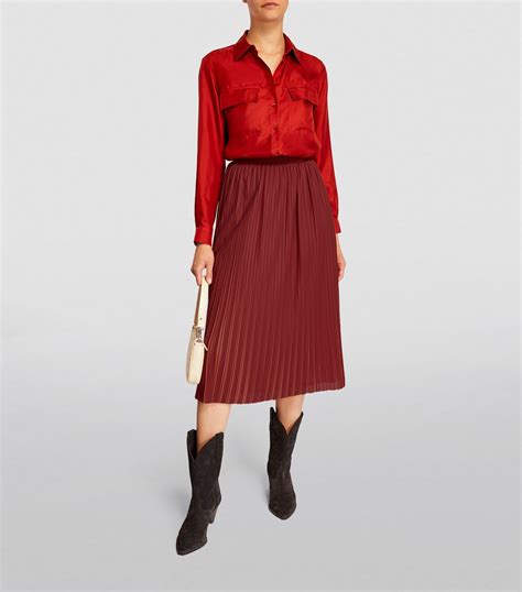 Maxandco Red Pleated Midi Skirt Harrods Uk