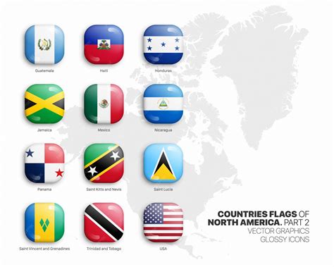 North American Flags With Names