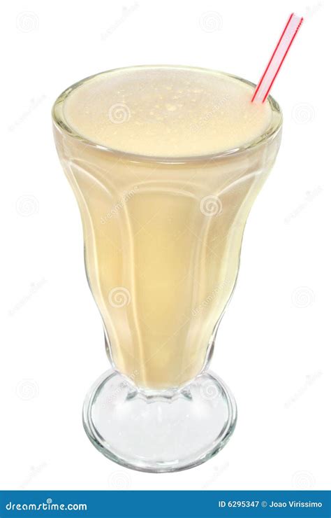 Milkshake De La Vainilla En Vidrio De La Vendimia Imagen De Archivo