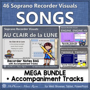 Recorder Music Interactive Soprano Recorder Songs and Visuals {Mega Bundle}