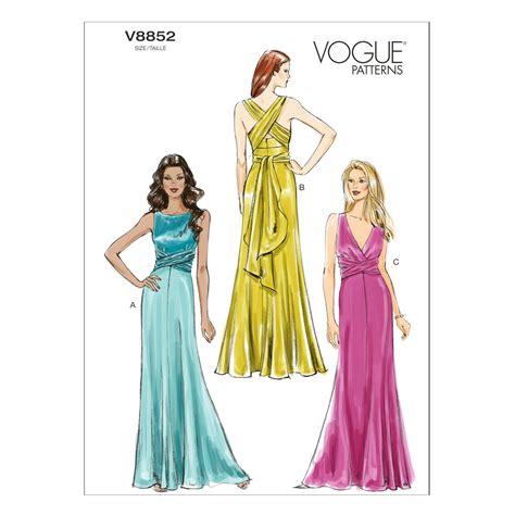 Vogue Patterns V8852 Size D5 12 14 16 18 20 Misses Dress Evening Dress Sewing Patterns