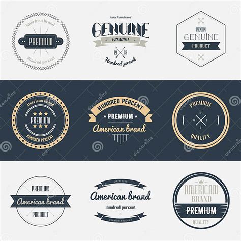 Premium Quality Labels Set Brands Design Elements Stock Vector