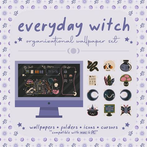 Everyday Witch Computer Desktop Theme Background Wallpaper Organizer