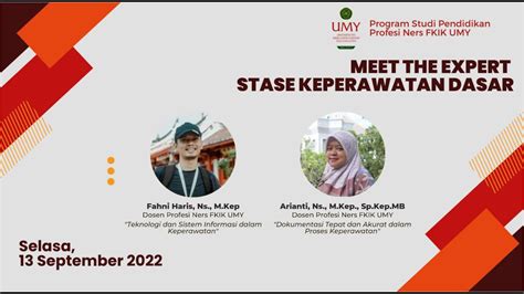 Meet The Expert Stase Keperawatan Dasar Coners 30 TA 2022 2023 YouTube