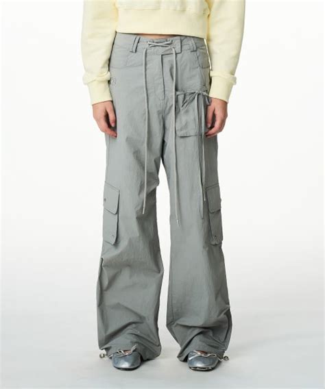 Musinsa Illigo Nylon String Cargo Banding Pants Gray