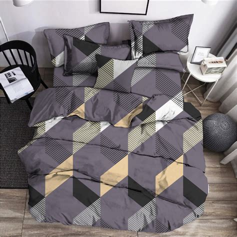 Комплект постельного белья Zastelli евро 200х220 см Geometric серая ...