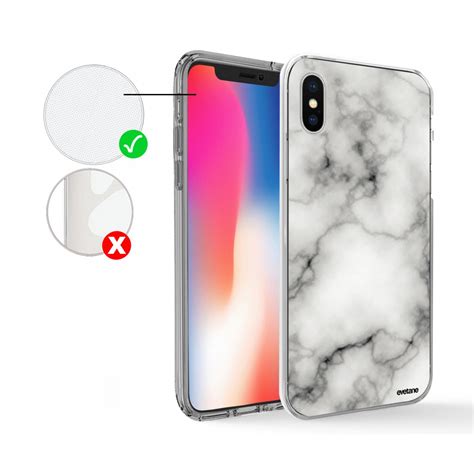 Sur Coque Pour Iphone X Xs Int Grale Transparente Marbre Blanc