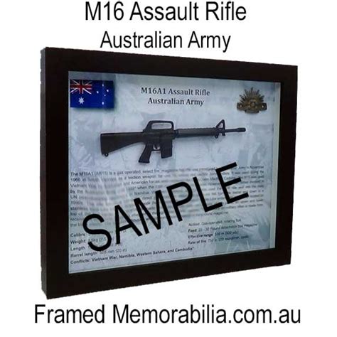 M16 Assault Rifle Australian Army Framed Memorabilia