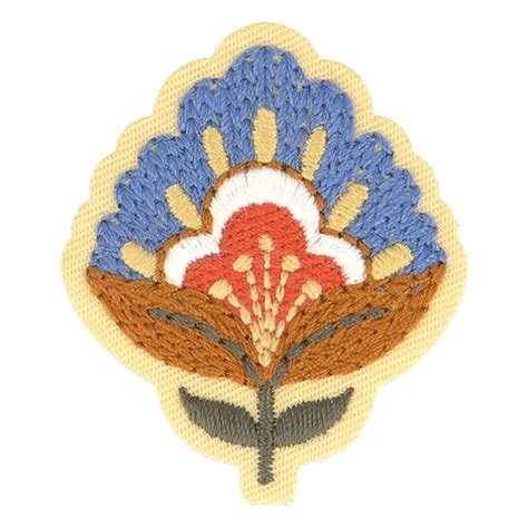 Ecusson Thermocollant Fleur Nordique Bleue 5cm X 4cm MyMercerie