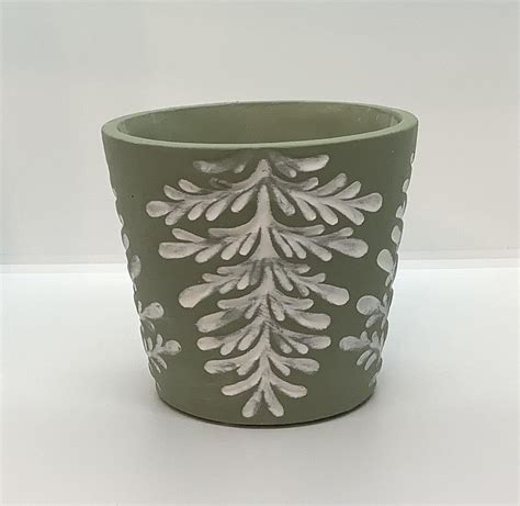 Cement Leaf Pot Green X Cm Exotic Botanic