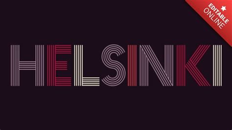 Helsinki Efecto Retro Editable Generador De Efectos De Texto