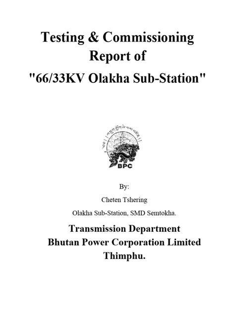 Testingandcommissioningof6633kvsubstation Pdf