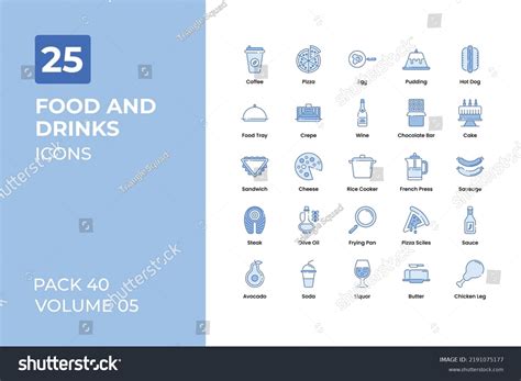 Food Drink Icons Collection Set Contains Stock Vector (Royalty Free ...