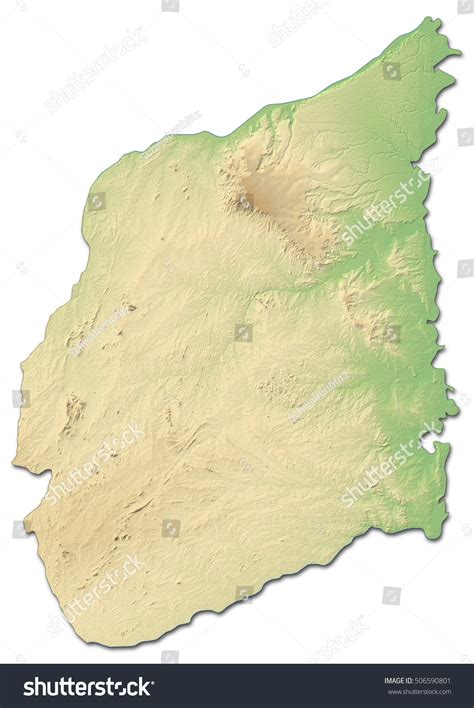 Relief Map Cabo Delgado Mozambique 3drendering Stock Illustration