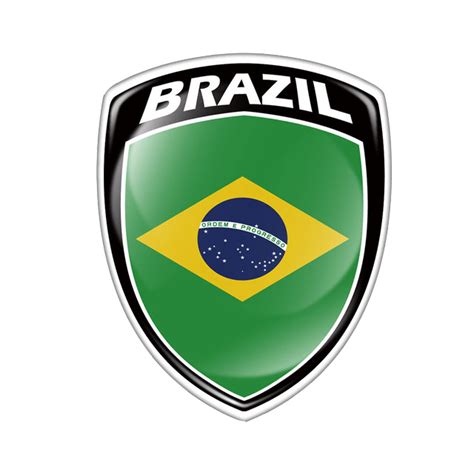 Kit 02 Adesivos Automotivos 3D Resinado Emblema Bandeira Do Brasil