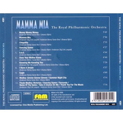 Mamma Mia - The Songs Of Abba - The Royal Philormonic Orchestra mp3 buy ...