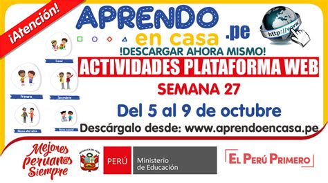 Descargar Ahora ACTIVIDADES SEMANA 27 Archivos PDF Audios Y