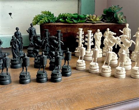 Chess Pieces, Vintage Chess Pieces, COMPLETE SET, Vintage Chess Pieces ...