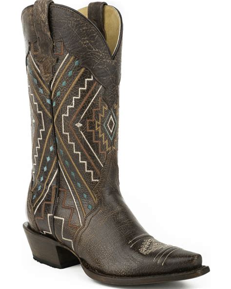 Roper Womens Southwest Square Toe Western Boots Boot Barn