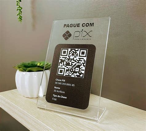 Placa Pix Qr Code Acr Lico Em L Placa Personalizada As Informa Es