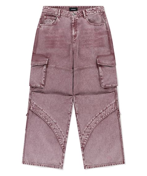 Wide Cargo Denim Pant Pink Mahagrid