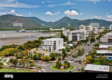 aerial view of tropical city of Cairns QLD Stock Photo - Alamy