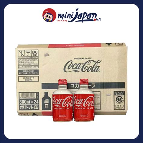 Thùng 24 lon nước ngọt coca cola Nhật chai nhôm nắp vặn 300ml Shopee