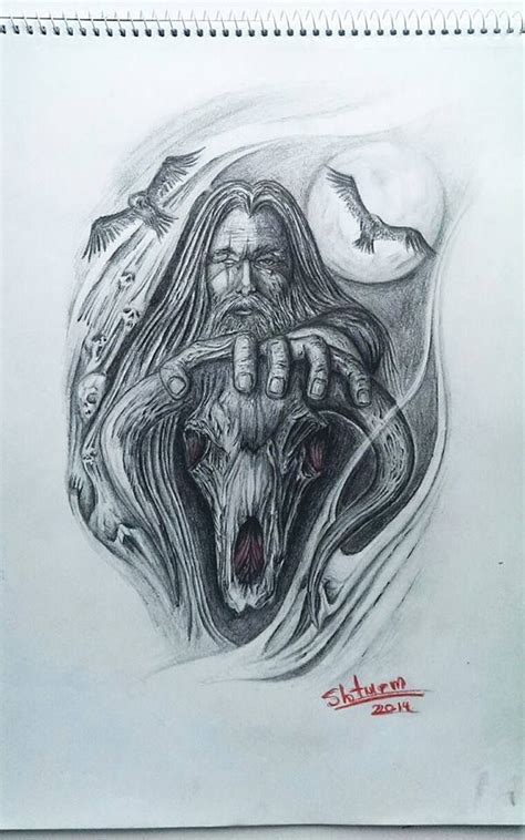 Odin and his two ravens. by ~ Shturm | Animal tattoo, Nordic, Humanoid ...