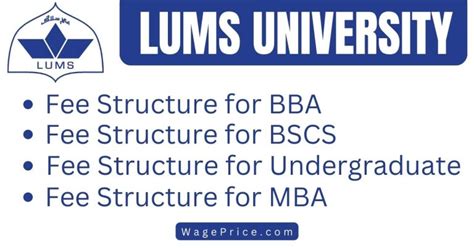 LUMS Fee Structure 2025 for BBA, BSCS, Undergraduate, MBA [Per Semester]