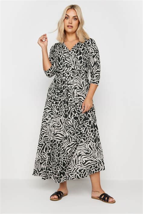 Yours Plus Size Black Zebra Print Maxi Wrap Dress Yours Clothing