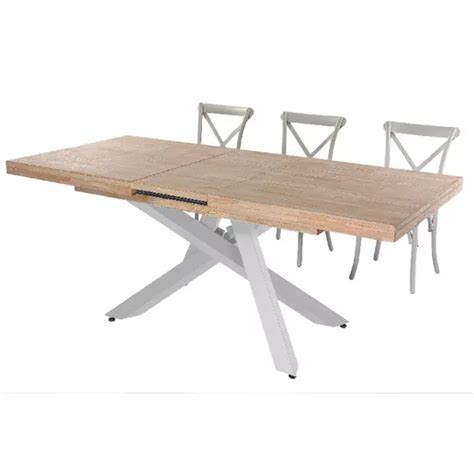 Comprar Mesa De Comedor Extensible Alena Color Roble Nordish Y Blanco