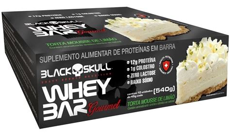 Barra De Prote Na Whey Zero Lactose Cx Un Black Skull