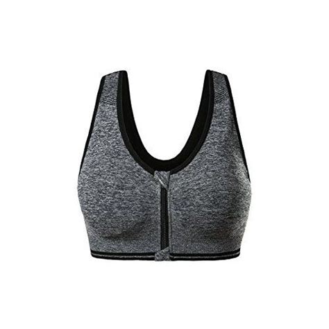 Women's Zip Front Sports Bra Wireless High Impact Active Yoga Sports Bras (S:Fit 30A,30B,32A,32B ...