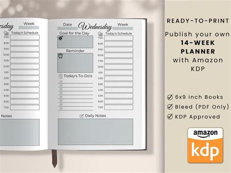 14 Week Planner 6x9 Kdp Template Also For Digital And Etsy