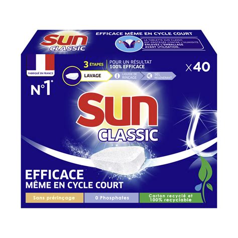 Sun Tablettes Lave Vaisselle Classic Pastilles Pas Cher Auchan Fr