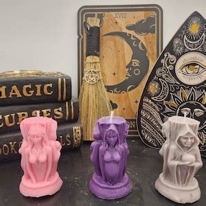 Triple Goddess Candle Maiden Mother Crone Scented Goddess Candle