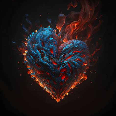 Heart Flames Valentine Love Stock Illustration Illustration Of