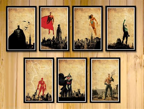 Justice League Posters Set by posterexplosion on Etsy