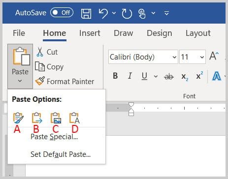 How To Paste In Word