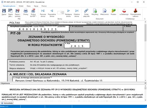 PIT 39 TaxMachine PITy 2021 2022 PIT 39 Zeznania PIT Druki PIT