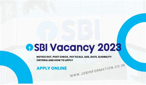 Sbi Vacancy Apply Online Notice Out Post Check Pay Scale Age